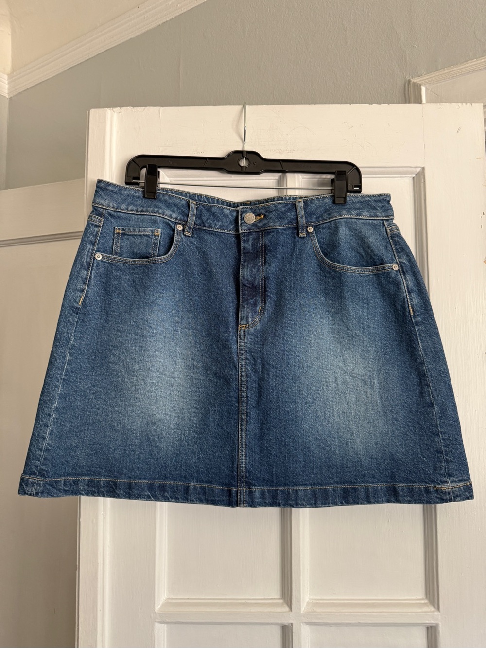 LOFT Medium Blue Denim A-Line Skirt